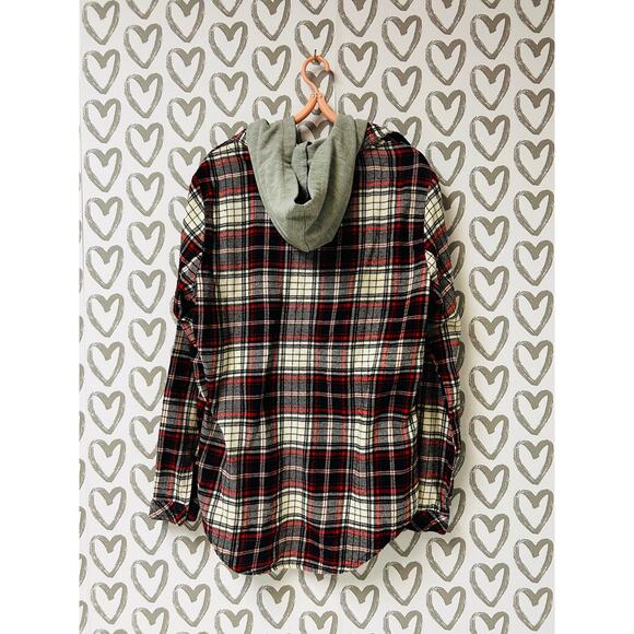 Plaid Hooded Long Sleeve Shirt - Picture 3 of 6
